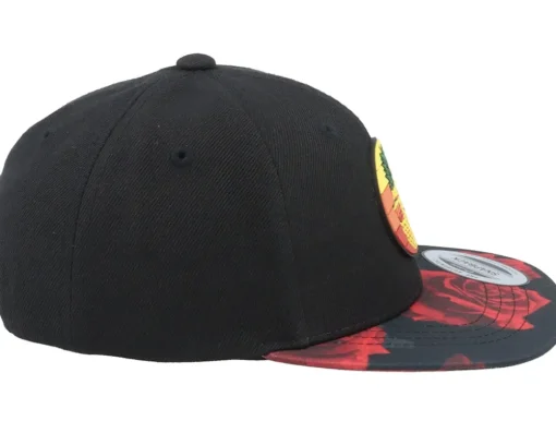Kids Pineapple Sunset Black/Red Rose Snapback - Kiddo Cap