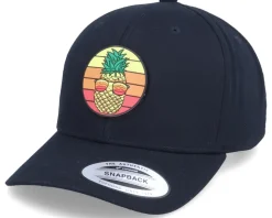Kids Pineapple Sunset Patch Black Adjustable - Kiddo Cap