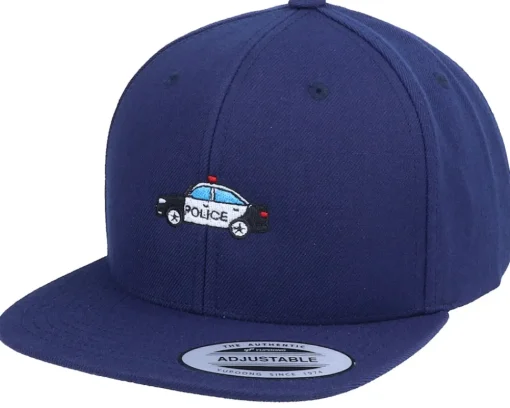 Kids Police Car Navy Snapback - Kiddo Cap