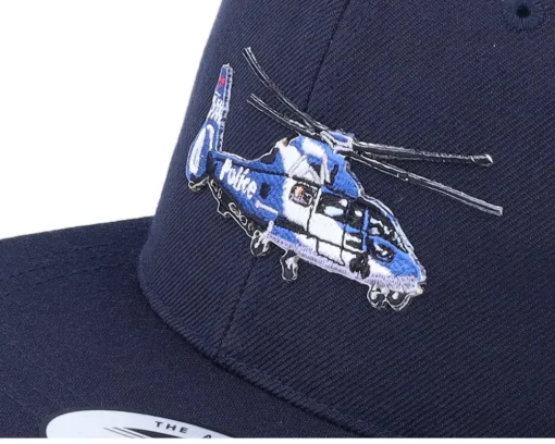 Kids Police Helicopter Dark Navy Blue Snapback - Kiddo Cap