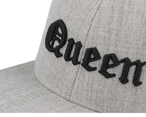 Kids Queen Old English 3d Heather Grey Snapback - Kiddo Cap