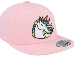 Kids Rainbow Unicorn Patch Pink Snapback - Unicorns