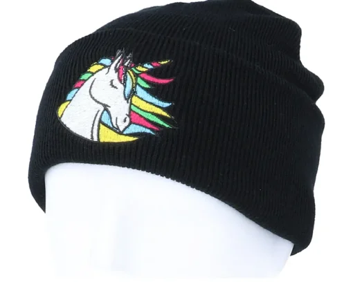 Kids Rainbow Unicorn Sky Black Cuff - Unicorns