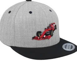 Kids Red Racing Car Heather Grey/Black Snapback - Kiddo Cap