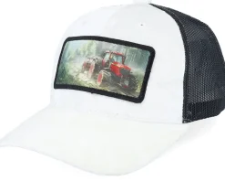 Kids Red Tractor Velvet White/Black A-Frame Trucker - Calza Pennello