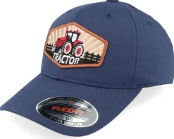 Kids Red Tractor Wide Patch Navy Flexfit - Kiddo Cap