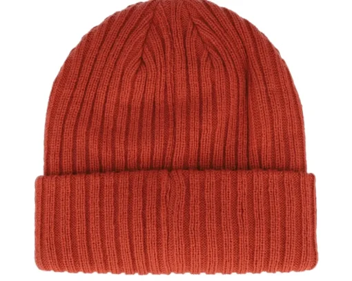 Kids Ribbed Toque Fire Red Cuff - Bauer