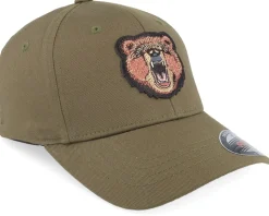 Kids Savage Bear Chenille Olive Flexfit - Kiddo Cap