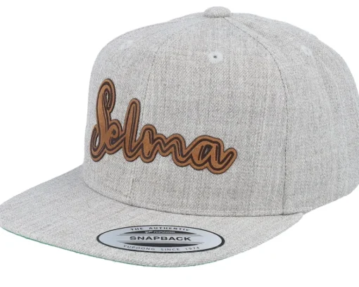 Kids Selma Engraved Patch Heather Grey Snapback - Kiddo Cap