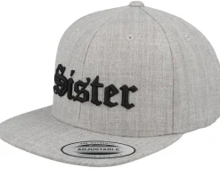Kids Sister Old English 3d Heather Grey Snapback - Kiddo Cap