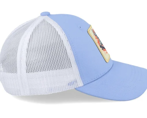Kids Skater Cat Patch Light Blue/White Trucker - Kiddo Cap