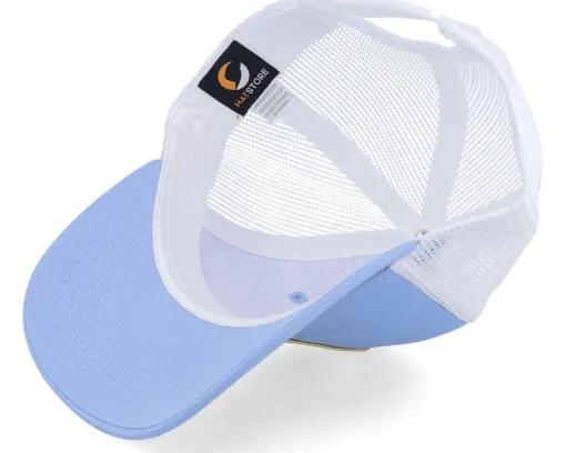 Kids Skater Cat Patch Light Blue/White Trucker - Kiddo Cap