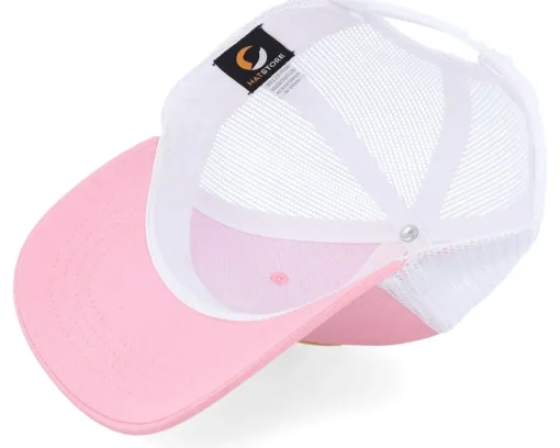 Kids Skater Cat Patch Pink/White Trucker - Kiddo Cap