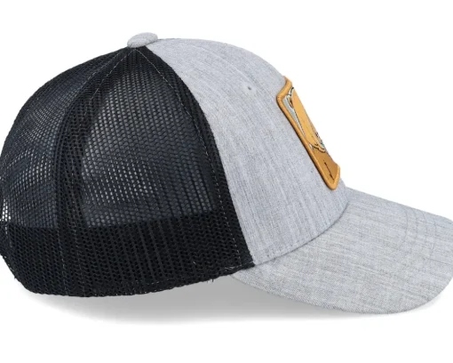 Kids Smiling Teddy Heather Grey/Black Trucker - Kiddo Cap