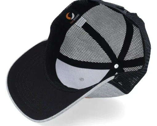 Kids Smiling Teddy Heather Grey/Black Trucker - Kiddo Cap