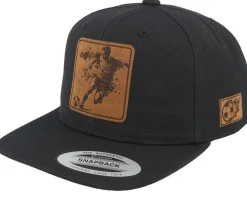 Kids Soccer Football Engraved Patch Black Snapback - Kiddo Cap
