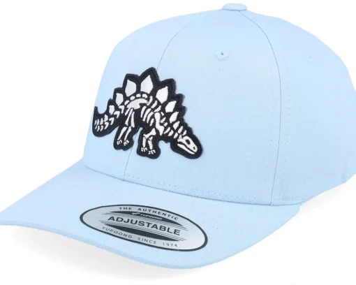Kids Stegosaurus Skeleton Patch Carolina Blue Adjustable - Kiddo Cap