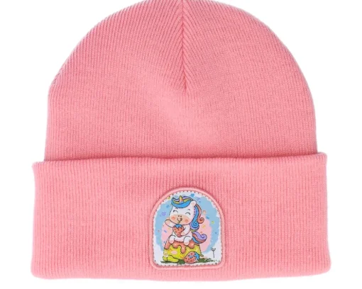 Kids Strawberry Unicorn Patch Pink Beanie - Unicorns