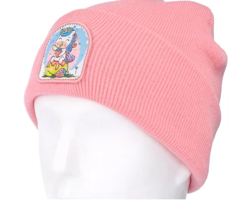 Kids Strawberry Unicorn Patch Pink Beanie - Unicorns