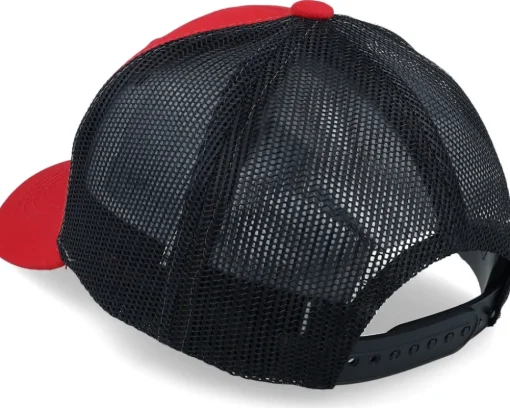 Kids Tiger On Clouds Patch Scarlet/Black Trucker - Kiddo Cap