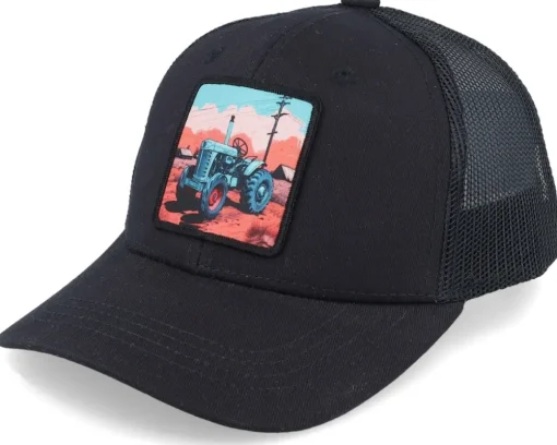 Kids Tractor And Clouds Patch Light Blue/White - Kiddo Cap