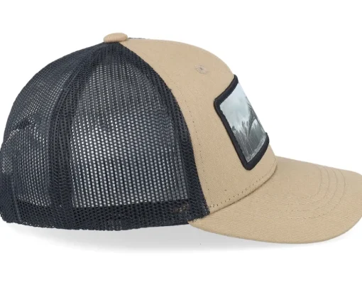 Kids T-rex Dino Caramel/Black Trucker - Kiddo Cap