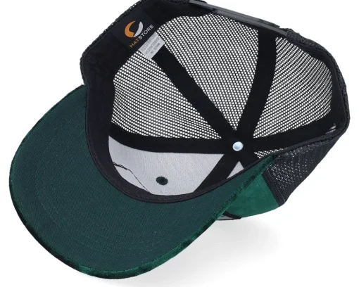 Kids T-rex Dino Patch Velvet Green/Black Trucker - Calza Pennello