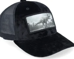 Kids T-rex Dino Patch Velvet Black Trucker - Calza Pennello
