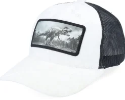 Kids T-rex Dino Patch Velvet White/Black Trucker - Calza Pennello