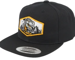 Kids T-rex Orange Patch Black Snapback - Kiddo Cap