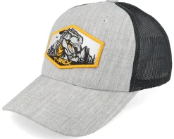 Kids T-rex Orange Patch Heather Grey/Black Trucker - Kiddo Cap