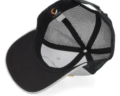 Kids T-rex Orange Patch Heather Grey/Black Trucker - Kiddo Cap