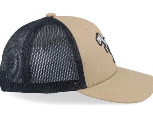 Kids T-rex Sceleton Patch Brown/Black Trucker - Kiddo Cap