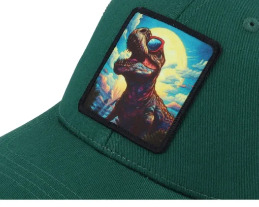Kids T-rex With Sun Glasses Dark Forest/Black - Kiddo Cap