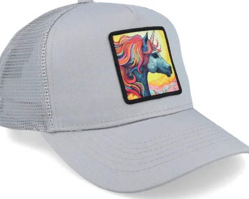 Kids Unicorn Sunset Grey Trucker - Unicorns