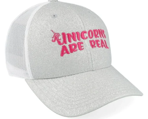 Kids Unicorns Are Real Silver Glitter/White Trucker - Unicorns