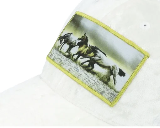 Kids Wild Horses Velvet White Trucker - Calza Pennello