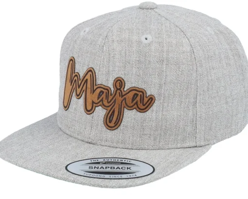 Kids William Engraved Patch Heather Grey Snapback - Kiddo Cap