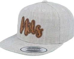 Kids William Engraved Patch Heather Grey Snapback - Kiddo Cap