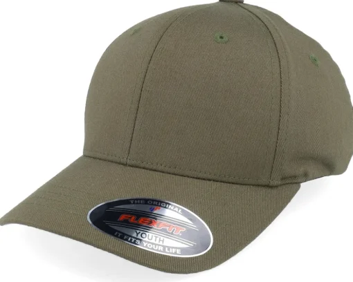 Kids Wooly Combed Olive Flexfit - Flexfit