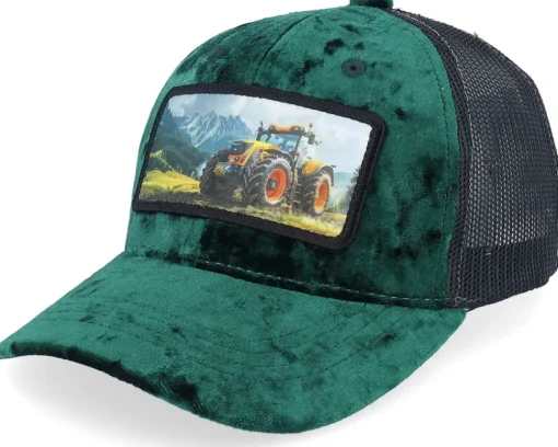 Kids Yellow Tractor Velvet White/Black Trucker - Calza Pennello