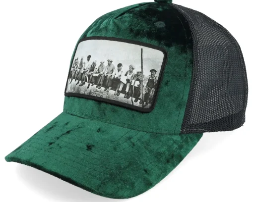 Kids Youth Lunch Atop A Skyscraper Velvet Black Trucker - Public Domain