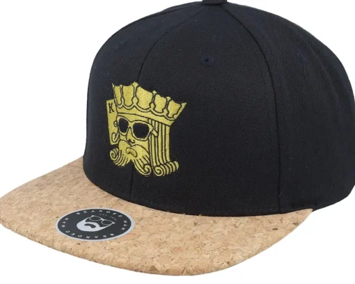 King Of Beards Black/Cork Snapback - Bearded Man