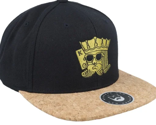 King Of Beards Black/Cork Snapback - Bearded Man