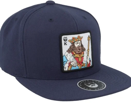 King Of Beards Navy Snapback - Bearded Man