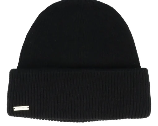 Knit Beanie With Turn-up Black Cuff - Seeberger