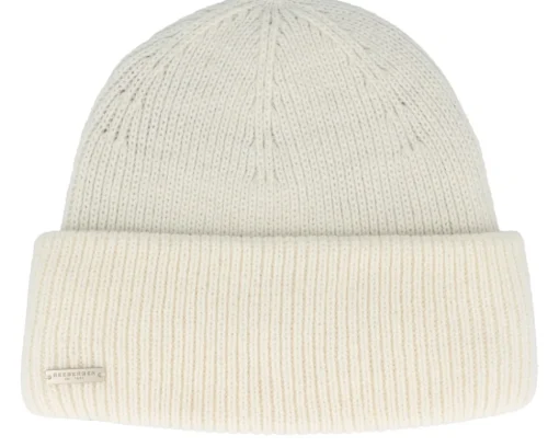 Knit Beanie With Turn-up Off White Cuff - Seeberger