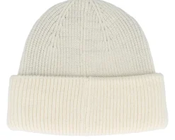 Knit Beanie With Turn-up Off White Cuff - Seeberger