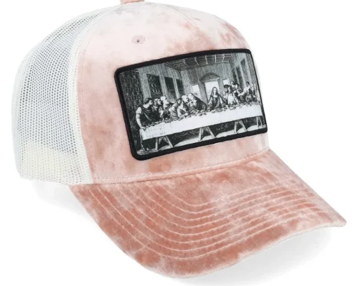Last Supper Peach/Ivory Velvet Trucker - Public Domain