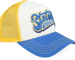 Lettering 29 White/Yellow/Blue A-Frame Trucker - Stetson